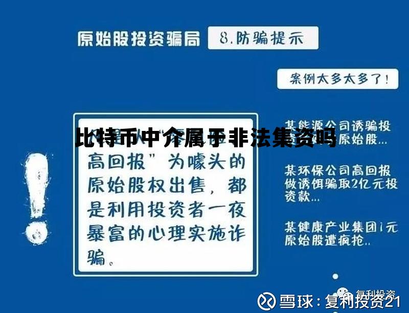 大额比特币中介，比特币中介属于非法集资吗